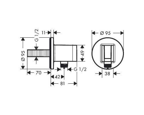 Шланговое подключение Hansgrohe FixFit S 26888670 Черное матовое