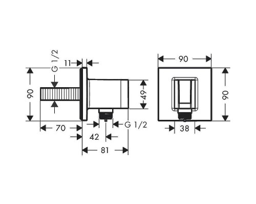Шланговое подключение Hansgrohe FixFit Porter E 26889670 Черное матовое