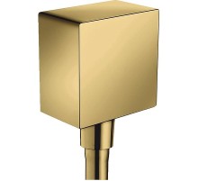 Шланговое подсоединение Hansgrohe Fixfit Square 26455990 с клапаном обратного тока Полированное золото