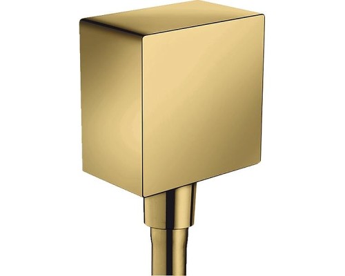 Шланговое подсоединение Hansgrohe Fixfit Square 26455990 с клапаном обратного тока Полированное золото