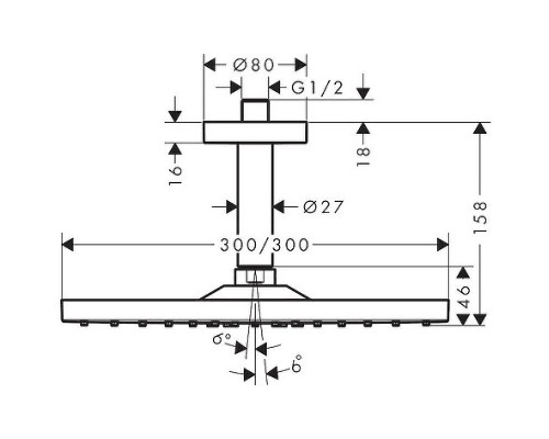 Верхний душ Hansgrohe Raindance E 1 Jet 26250670 Черный матовый