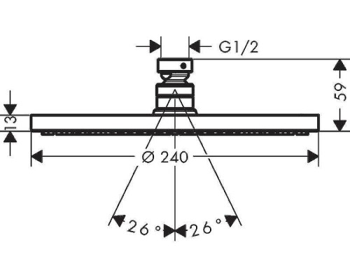 Верхний душ Hansgrohe Raindance S 27623000 Хром