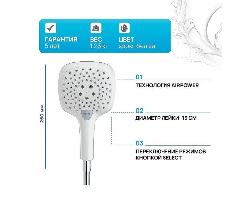 Ручной душ Hansgrohe Raindance Select Е 26550400 Хром Белый