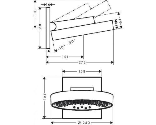 Верхний душ Hansgrohe Rainfinity 26233700 Белый матовый