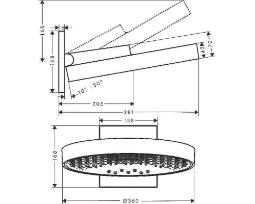 Верхний душ Hansgrohe Rainfinity 26234990 Золото