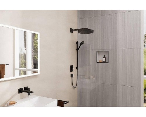 Кронштейн для верхнего душа Hansgrohe Square 27694670 Черный матовый