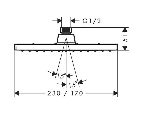 Верхний душ Hansgrohe Vernis Blend 230 EcoSmart 26283670 Черный матовый