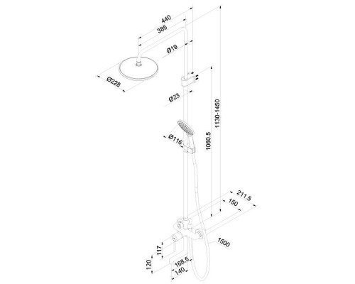 Душевая система Iddis Aiger AIGBC3Fi06 Хром матовый