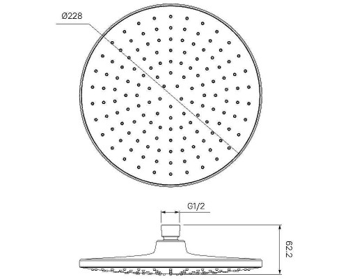 Верхний душ Iddis Optima Home OPH22BRi64 Черный матовый