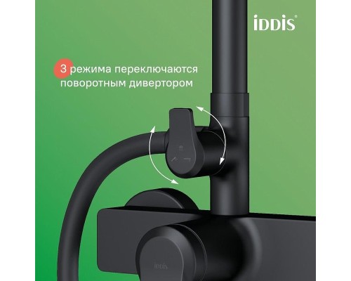 Душевая система Iddis Parker PARBL3Fi06 Черная матовая