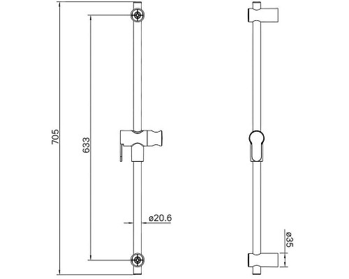 Душевая штанга Iddis Ray RAY70MGi17 Золото матовое