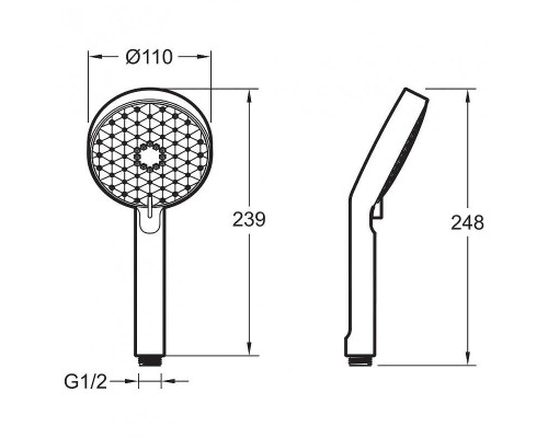 Ручной душ Jacob Delafon Awaken E72415-BL Черный матовый