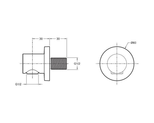 Шланговое подключение Jacob Delafon Modulo E8465-CP Хром