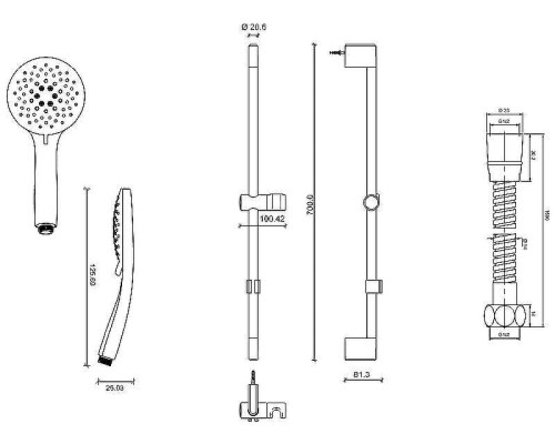 Душевой гарнитур Jacob Delafon Salute E32907-CP Хром