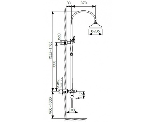 Душевая система Kaiser Aria 03182-3 с термостатом цвет Золото