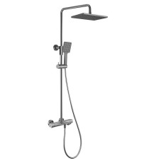 Душевая система Kaiser Cube 01382-15 с термостатом цвет Вороненая сталь