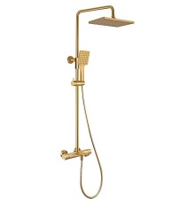 Душевая система Kaiser Cube 01382-3 с термостатом цвет Шлифованное золото