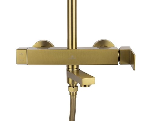 Душевая система Kaiser Cube 01582-3 цвет Шлифованное золото