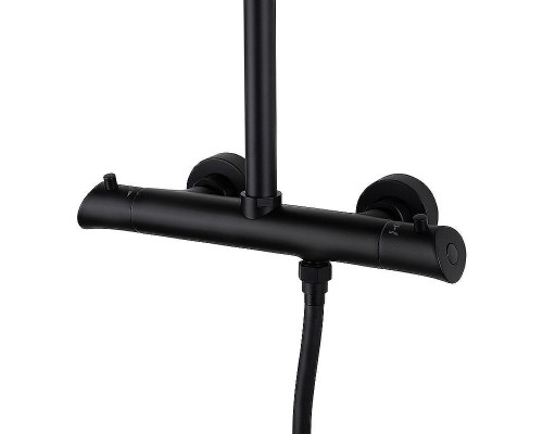 Душевая система Kaiser Nove 06177-2 с термостатом цвет Черный матовый