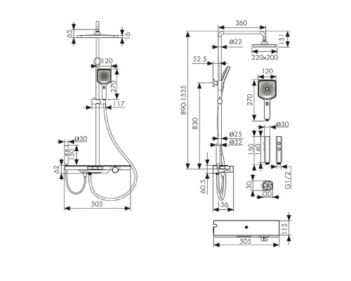 Душевая система Kaiser Sano 08777 с термостатом цвет Хром