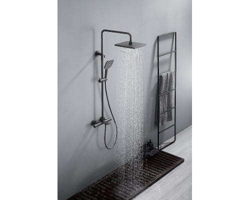 Душевая система Kaiser Serio 05382-15 с термостатом цвет Вороненая сталь