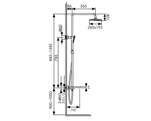 Душевая система Kaiser Star 02182-2 с термостатом цвет Черный матовый