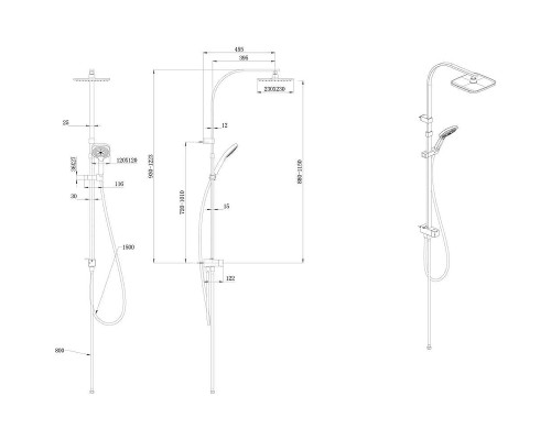 Душевая система Kerama Marazzi Fonte FO.102.KM.CR Хром