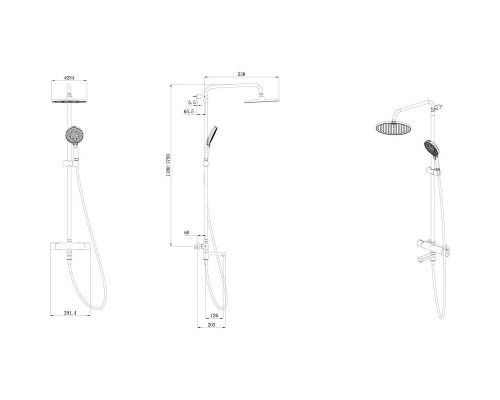 Душевая система Kerama Marazzi Fonte FO.302.KM.CR с термостатом Хром