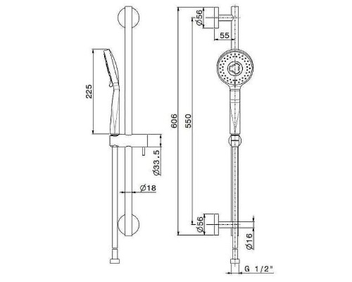 Душевой гарнитур Kerama Marazzi Ole 69457KM.21.018 Хром