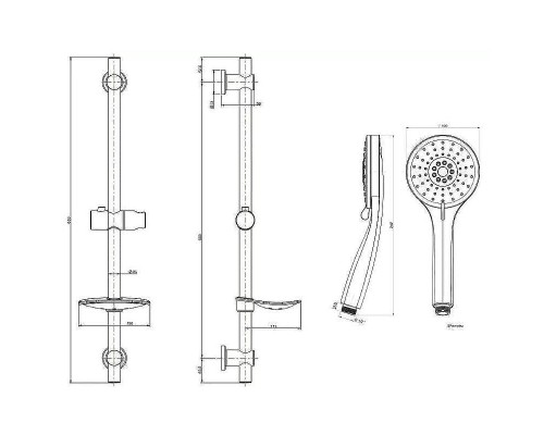 Душевой гарнитур Kerama Marazzi Sonata P4YO121KM Черный матовый