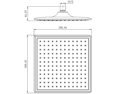 Верхний душ Lemark LM8036C Хром