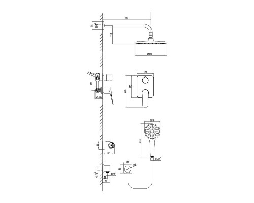 Душевая система Lemark Bronx LM3729MW цвет Белый матовый