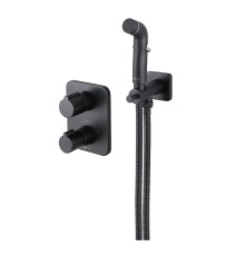 Гигиенический душ со смесителем Lemark Bronx LM3740BL c термостатом цвет Черный