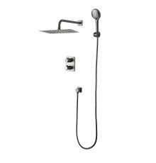Душевая система Lemark Bronx LM3749GM c термостатом цвет Графит