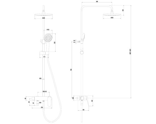 Душевая система Lemark Bronx LM3762MW цвет Белый матовый