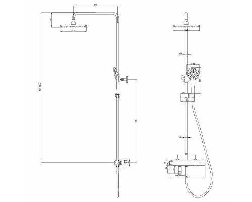 Душевая система Lemark Bronx LM3772BL с термостатом Черная