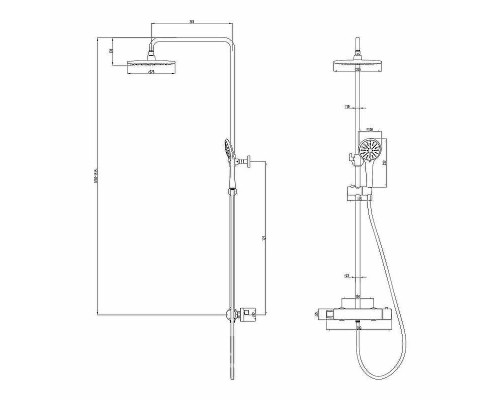 Душевая система Lemark Bronx LM3770BL с термостатом Черная