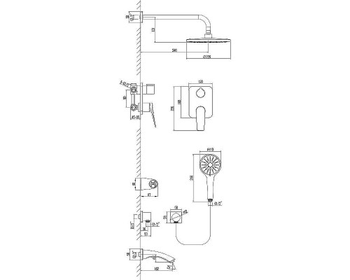 Душевая система Lemark Bronx LM3722GM Графит