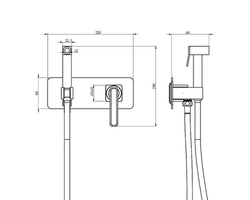 Гигиенический душ со смесителем Lemark Mista LM6419WG Белый Золото