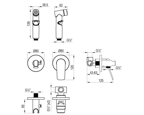 Гигиенический душ со смесителем Lemark Ortus LM11319C цвет Хром