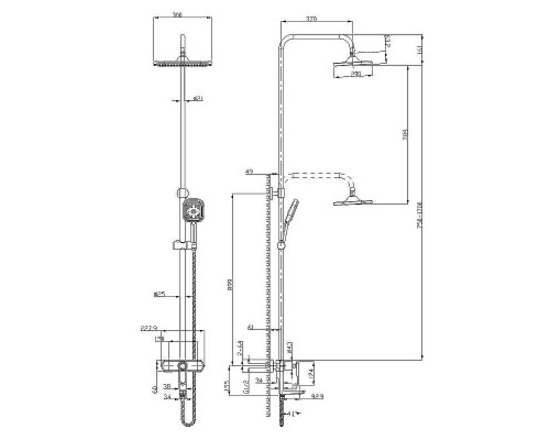 Душевая система Lemark Prizma LM3962C Хром