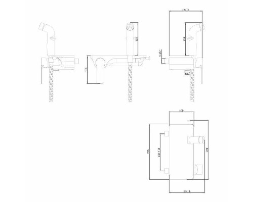 Гигиенический душ со смесителем Lemark Solo LM7168CW Хром