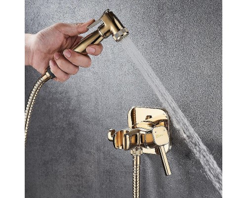 Гигиенический душ со смесителем Lemark Solo LM7165G Золото