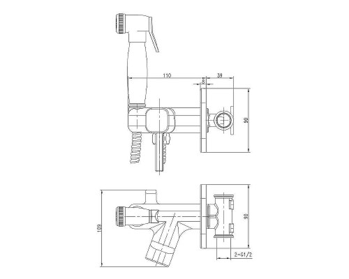 Гигиенический душ со смесителем Lemark Solo LM7165G Золото