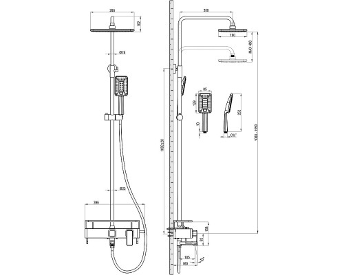 Душевая система Lemark Tropic LM7013C цвет Хром Белый