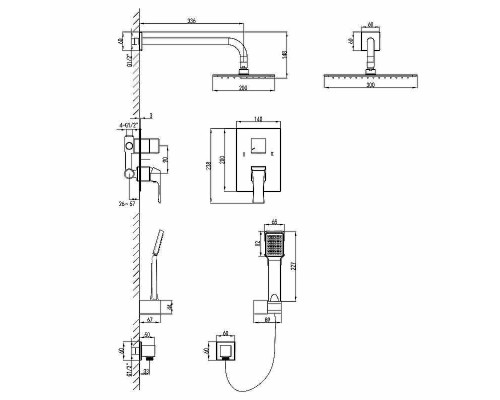 Душевая система Lemark Unit LM4529C Хром