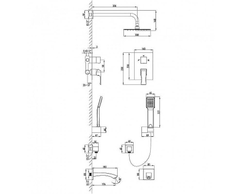 Душевая система Lemark Unit LM4522C Хром