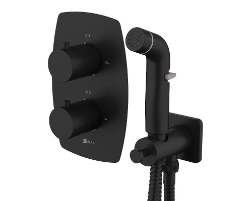 Гигиенический душ со смесителем Lemark Ursus LM7240BL c термостатом цвет Черный матовый