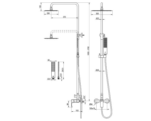 Душевая система Lemark Ursus LM7260BG цвет Брашированное золото