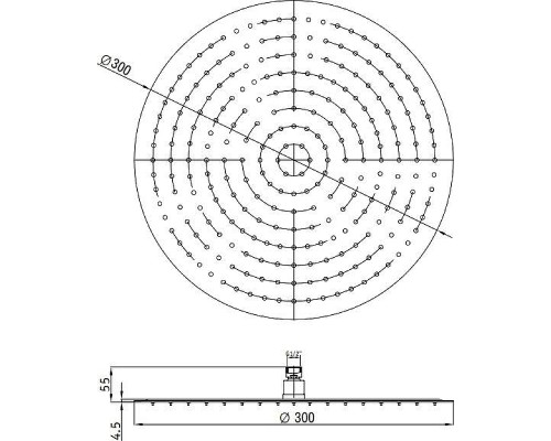 Верхний душ RGW Shower Panels SP-81-30 B 21148130-04 Черный